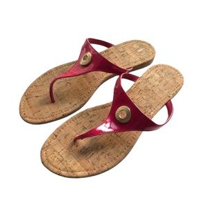 Cole Haan pink patent leather look thong sandals